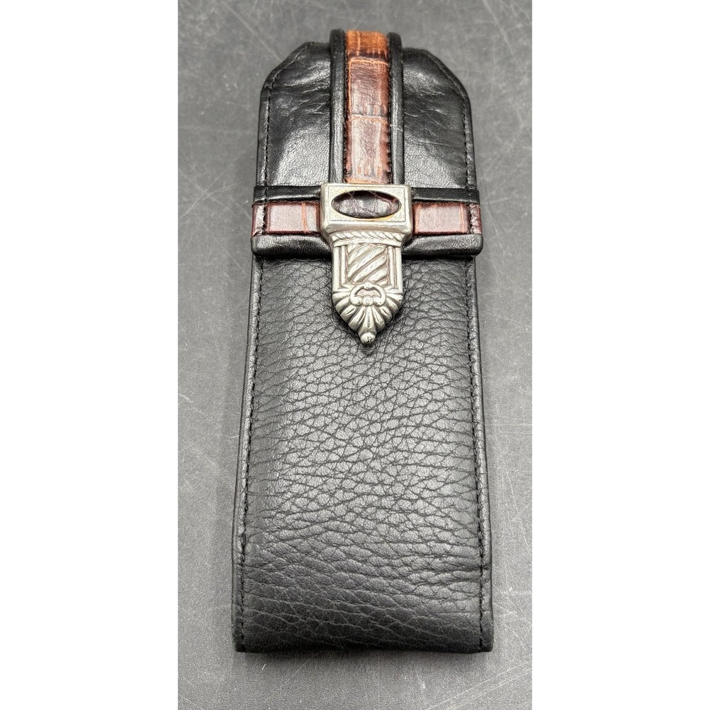 Vtg BRIGHTON 6.5 x 2 Brown Leather Case with Belt Loop Knife Sheath Case